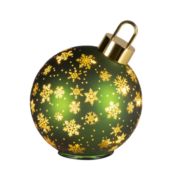 draaiende bal glas groen/warm wit groot