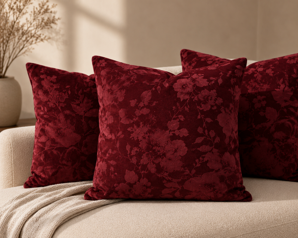 kussen Amia bordeaux 45 x 45 cm