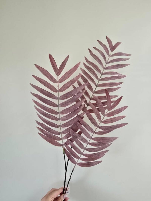 Kunsttak Palm Leaf zijde oudroze
