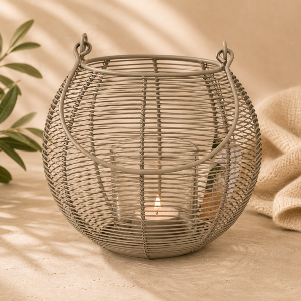 Windlicht beige