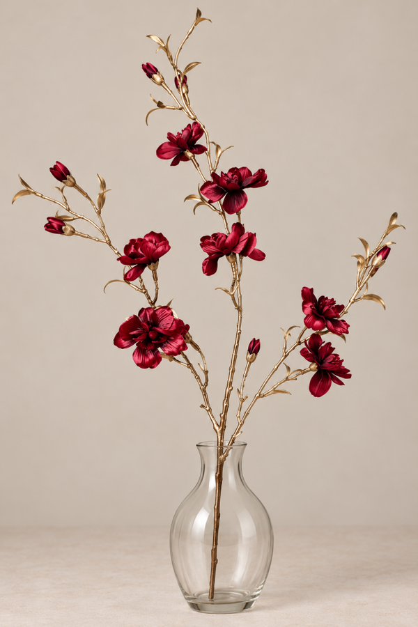Magnolia spray donkerrood - goud