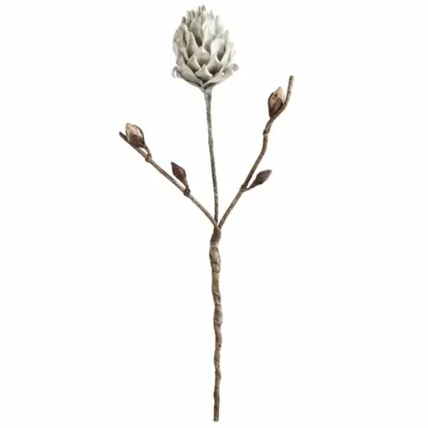 Kunstbloem foam Lisa grijs/wit 122 cm