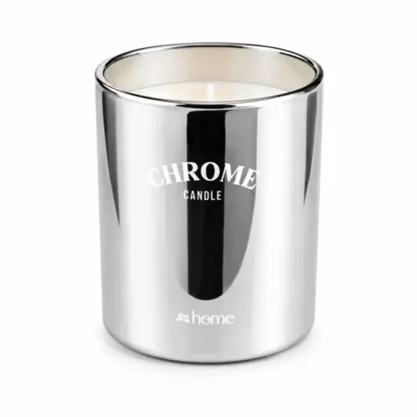 Geurkaars in pot Chrome zilverkleurig 9 cm