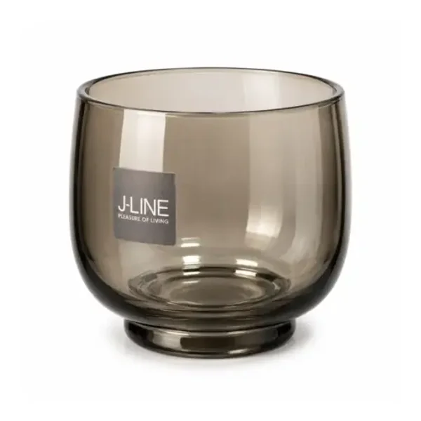 J-Line theelichthouder Smoke grijs 9,5 cm