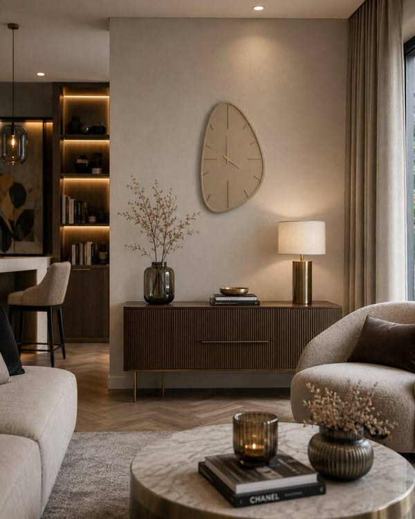 Wandklok – Organisch Design in Beige