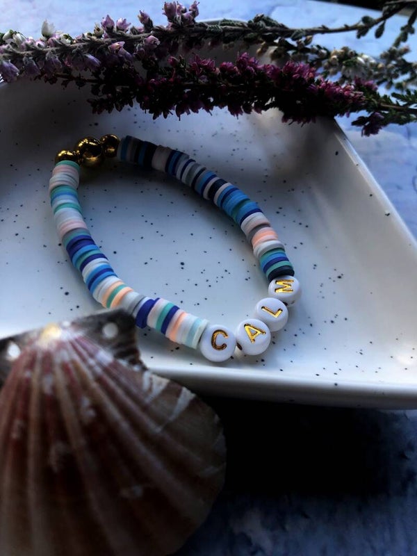Armband met katsukikralen in blauw
