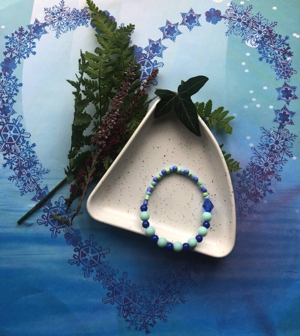 Armband in blauwtinten