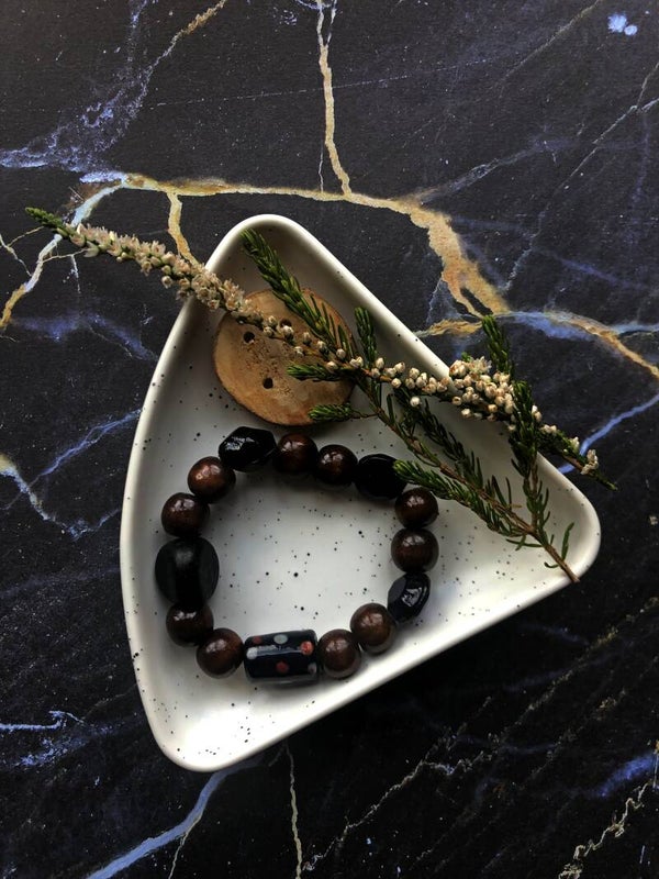 Stoere armband in zwart en bruin