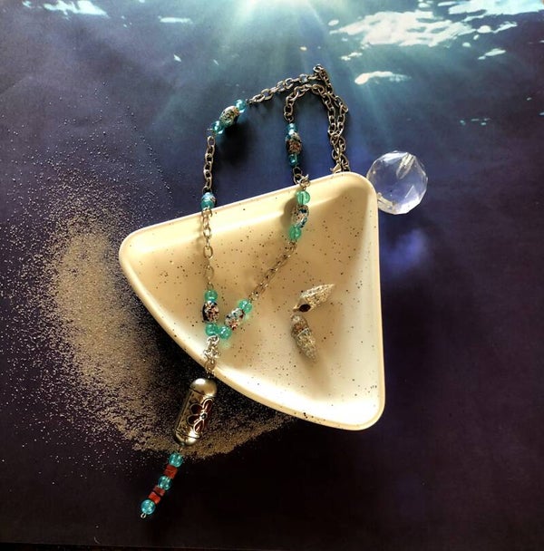 Halsketting turquoise en schakels
