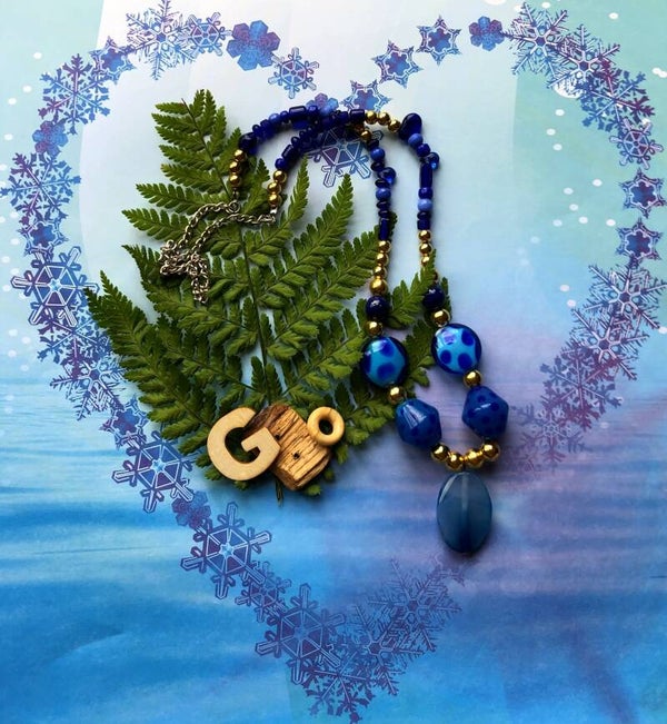 Halsketting in blauw