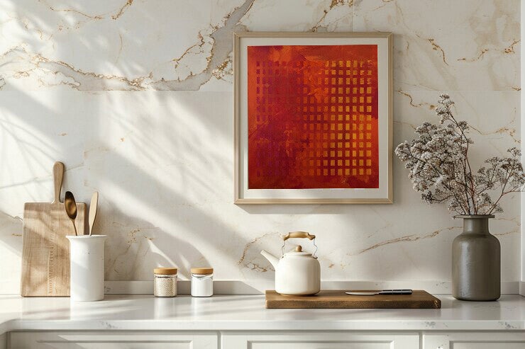 Houten paneel met abstracte rechthoeken