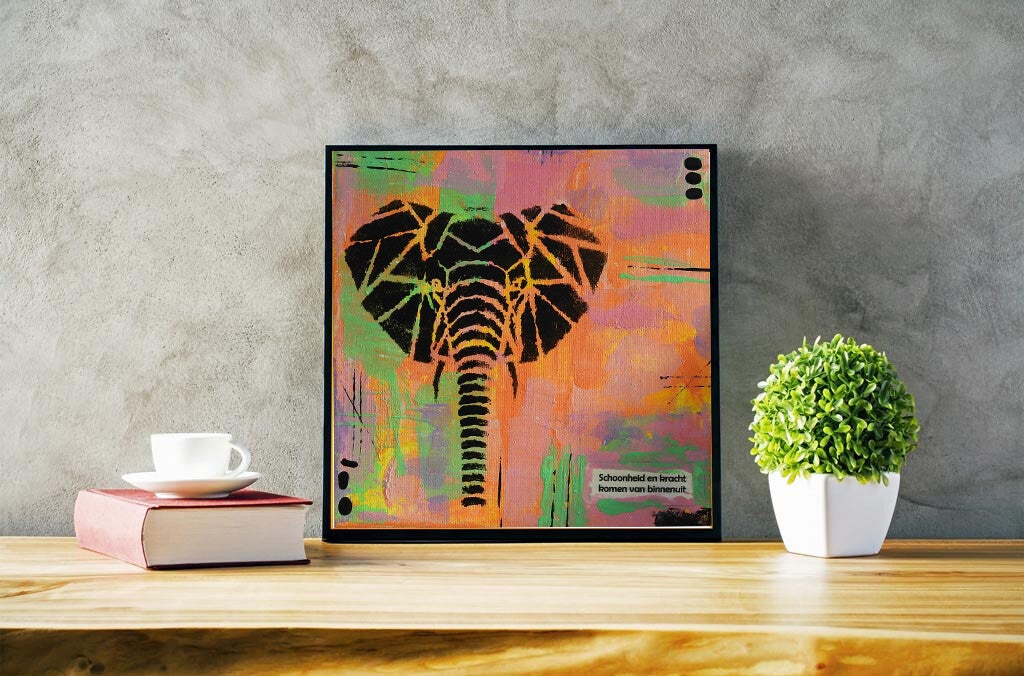Olifant in pastel