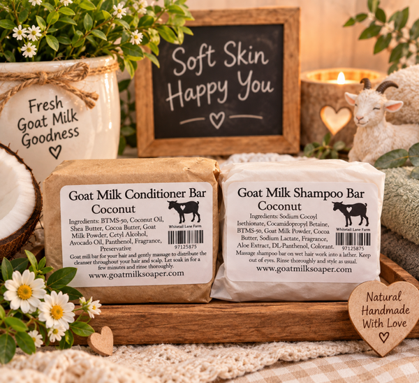 Goat milk shampoo & conditioner bar.