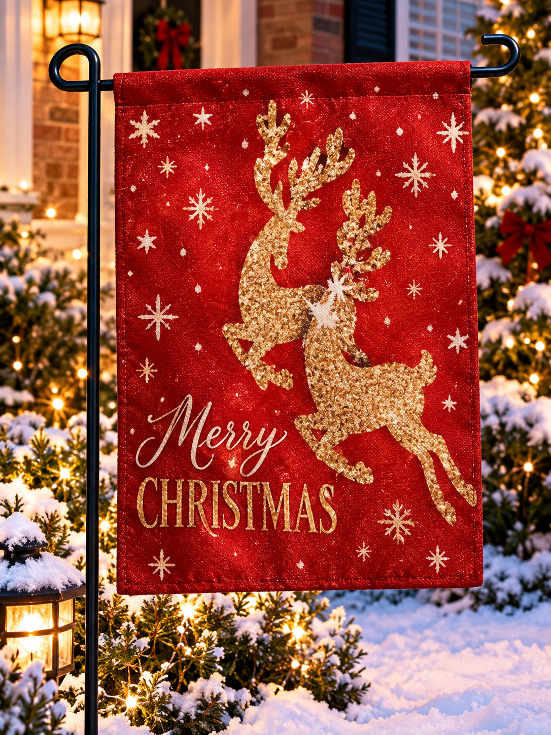 Christmas Garden Flag Merry Christmas Tree Yard Flag 12x18 Inch Double Sided Xmas Holiday Decor