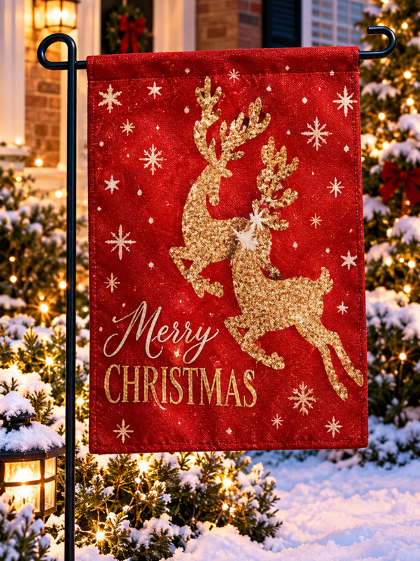Christmas Garden Flag Merry Christmas Tree Yard Flag 12x18 Inch Double Sided Xmas Holiday Decor