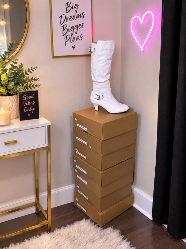 White Knee High boots