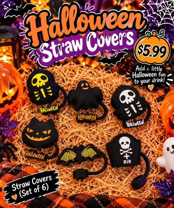 6 Pack Halloween Straw Covers