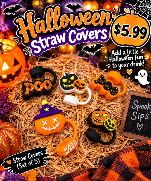 5 PCS Halloween Straw Covers