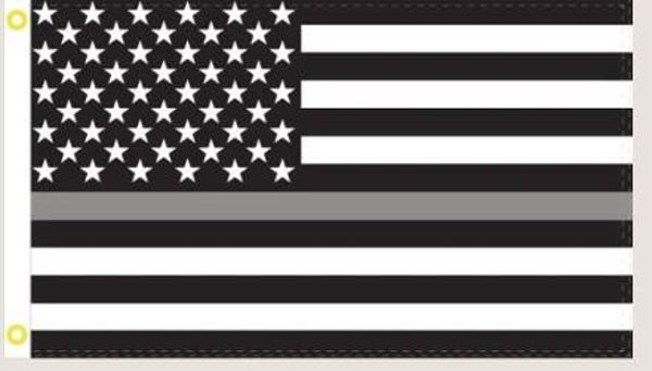 USA Thin Gray Line 3'X5' Flag ROUGH TEX® 100D