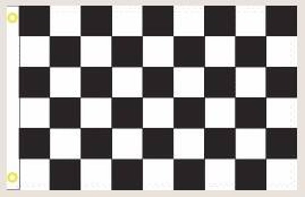 3’X5’ 68D NYLON CHECKER RACE WINNER FLAG black & white