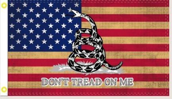 AMERICAN VINTAGE USA DON'T TREAD ON ME GADSDEN OFFICIAL FLAG 5x8 Feet