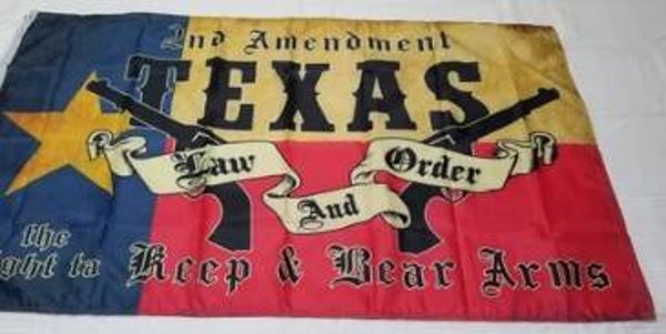 Texas 2nd Amendment Law & Order Flags 3x5 Feet 100D Rough Tex