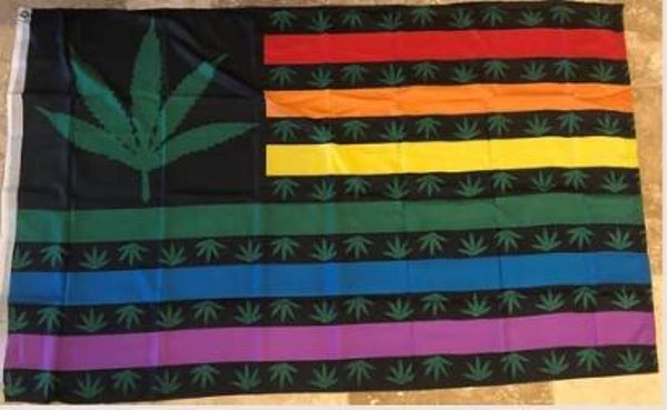 Rainbow Cannabis Pride 3'x5' 100D Flag Rough Tex ®