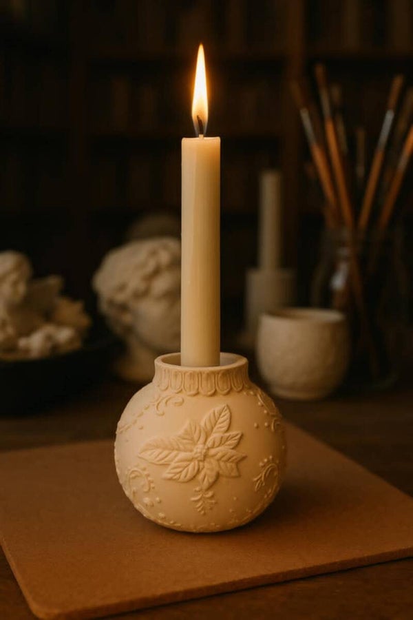 F008 bougeoir boule avec fleur de Noël