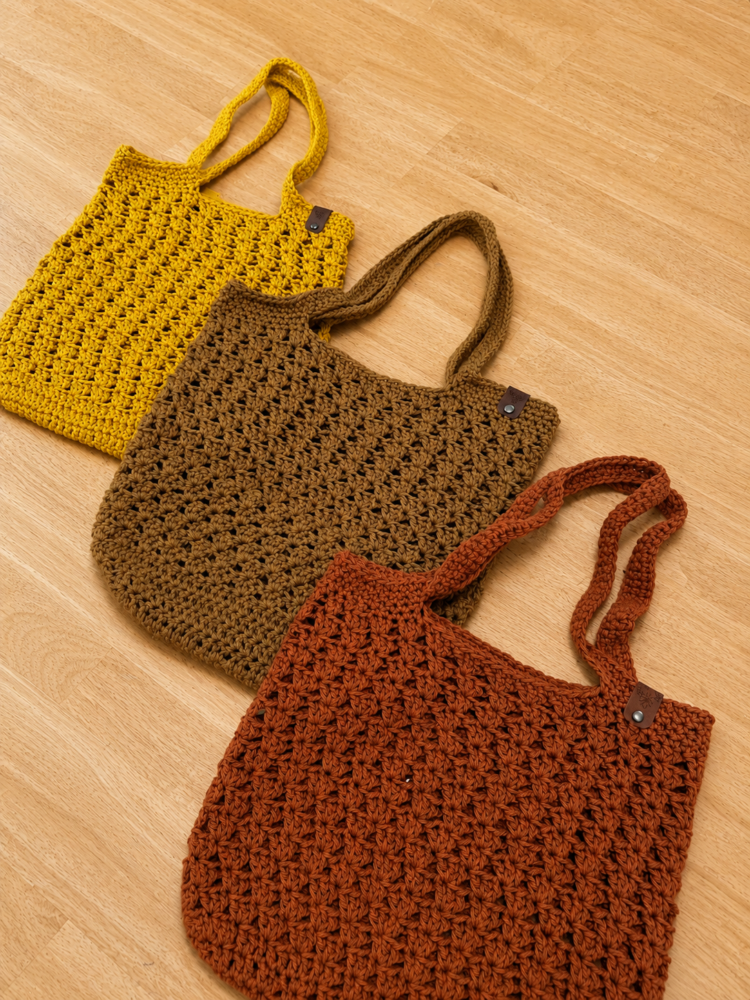 Handcrafted Crochet Market Tote Collection – Neutral Series