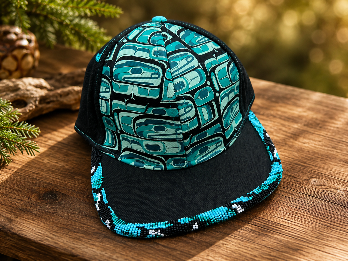 Killer Whale Beaded Hat
