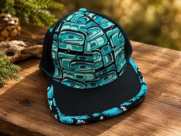 Killer Whale Beaded Hat