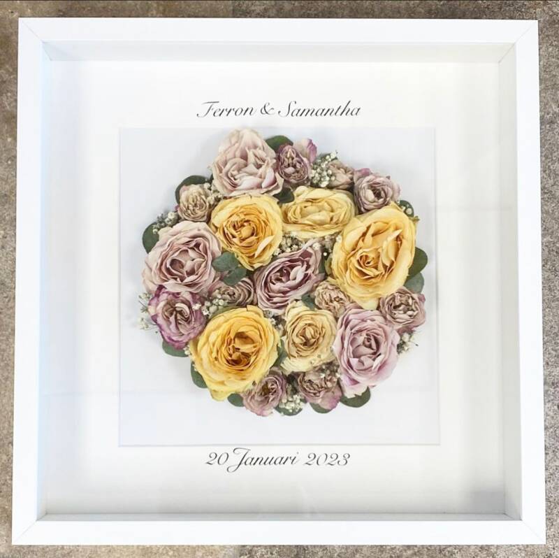 Bruidsboeket in lijsten