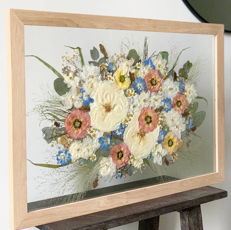 bloemen in platte lijst