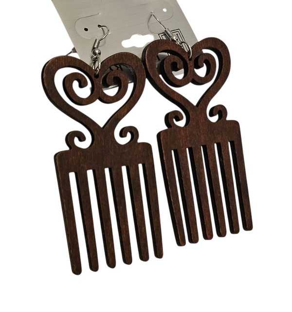 Beautiful exotic earrings 😍 (dark brown, wooded plaster)