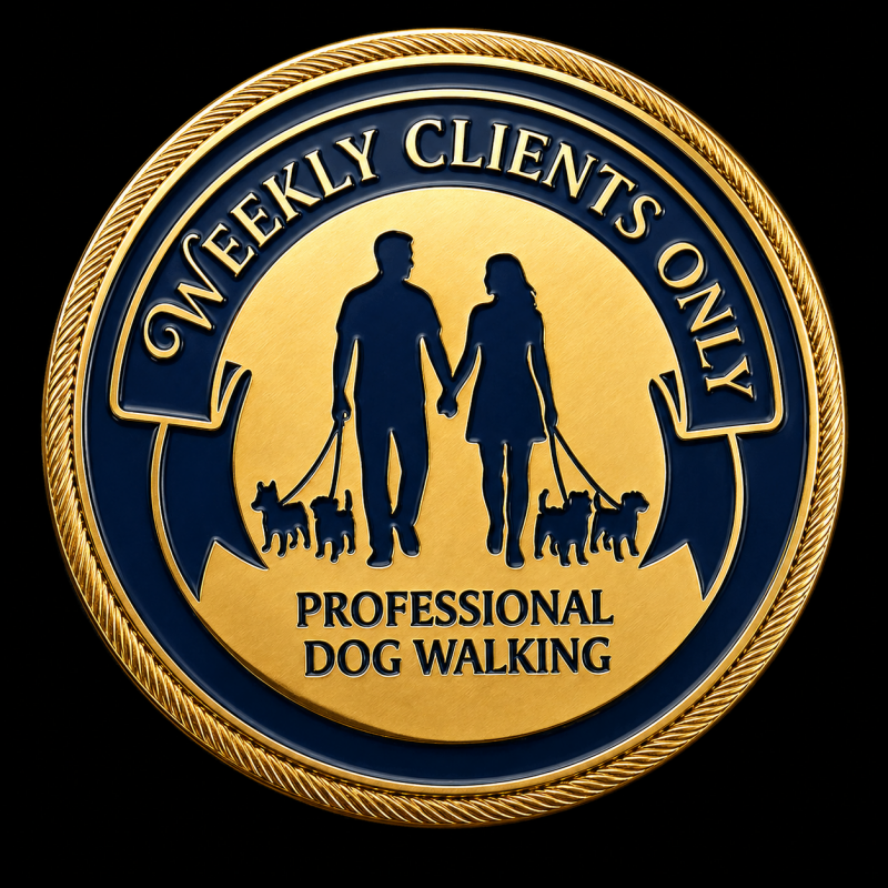 We are a couple dog walking service. Walking together for additional support. We deal with weekly customers.