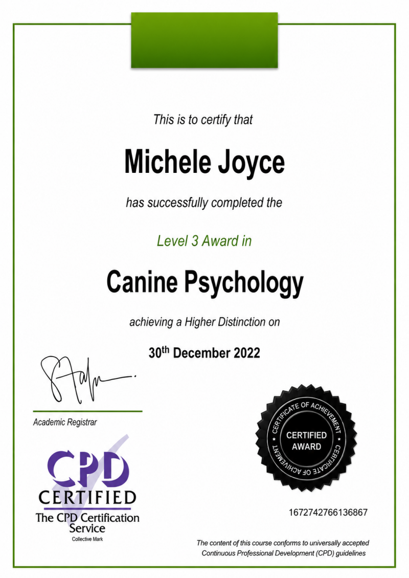 Completed: December 2022 Detailed understanding of dog anatomy, body systems, exercise physiology, energy requirements and how the body functions during activity and rest.