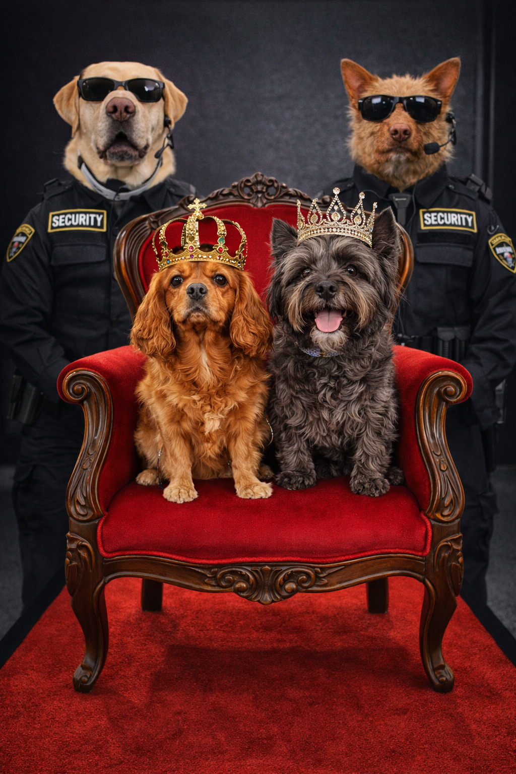 It's the king and Queen of David & Michele Dog Walkers.