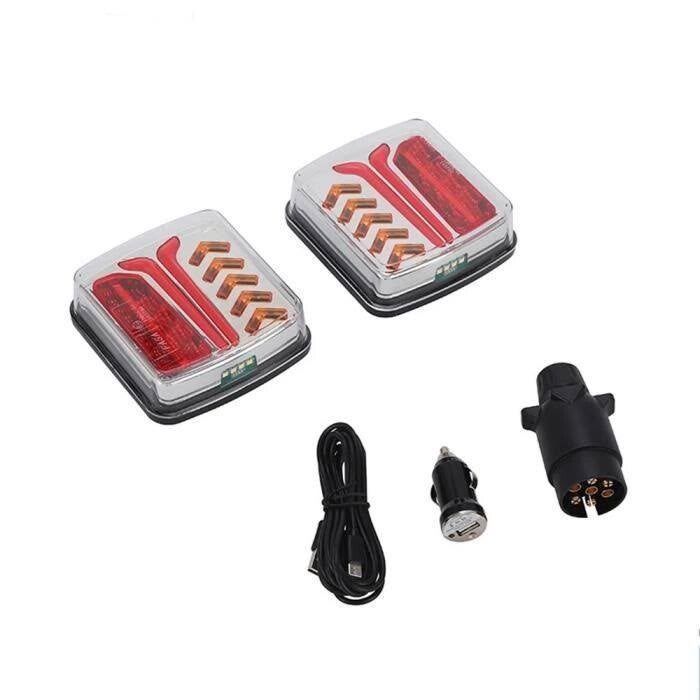 KIT DE FEUX DE REMORQUES A LED MAGNÉTIQUE - SANS FILS - 12V