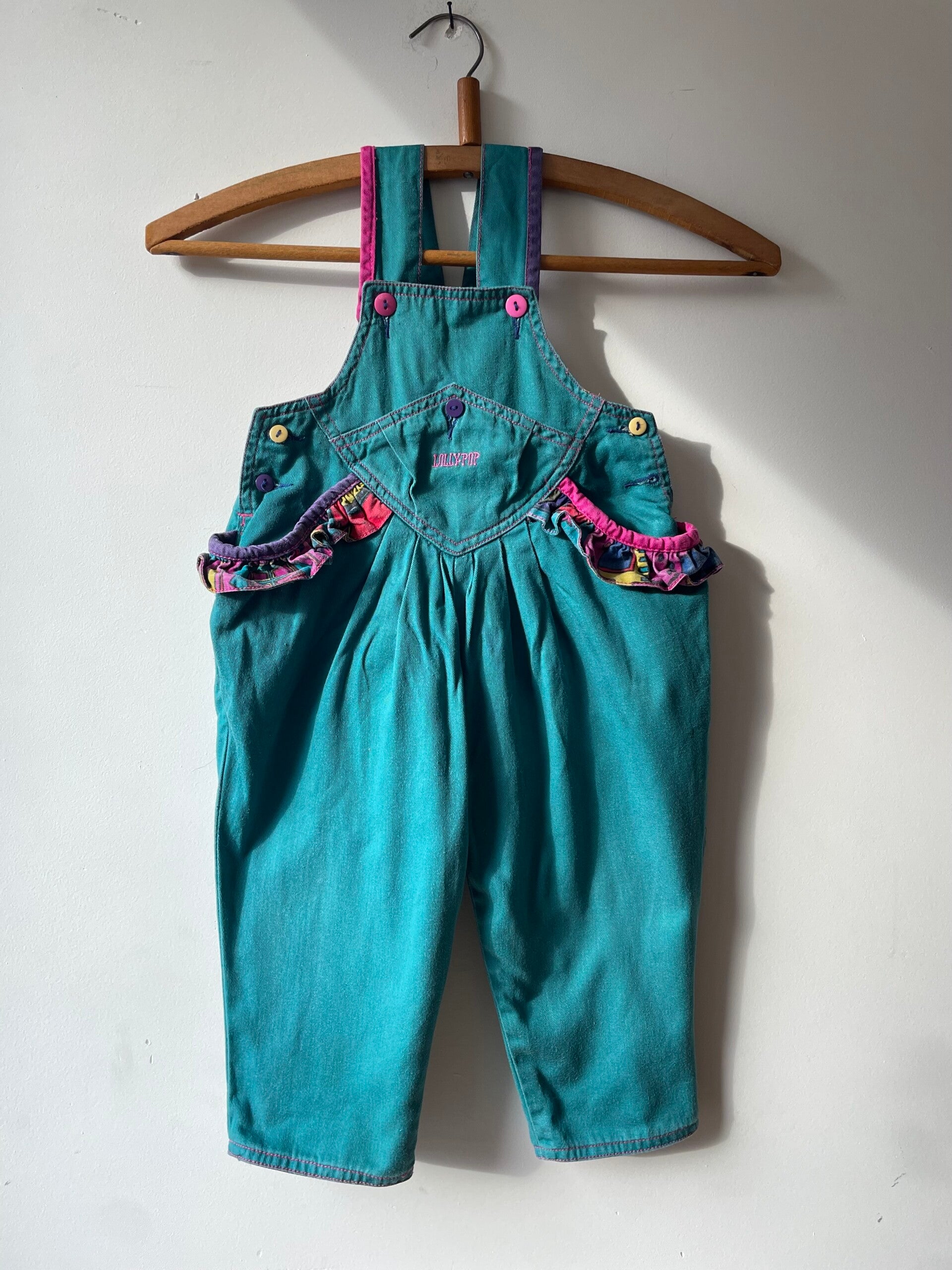 Vintage tuinbroek petrol 1y