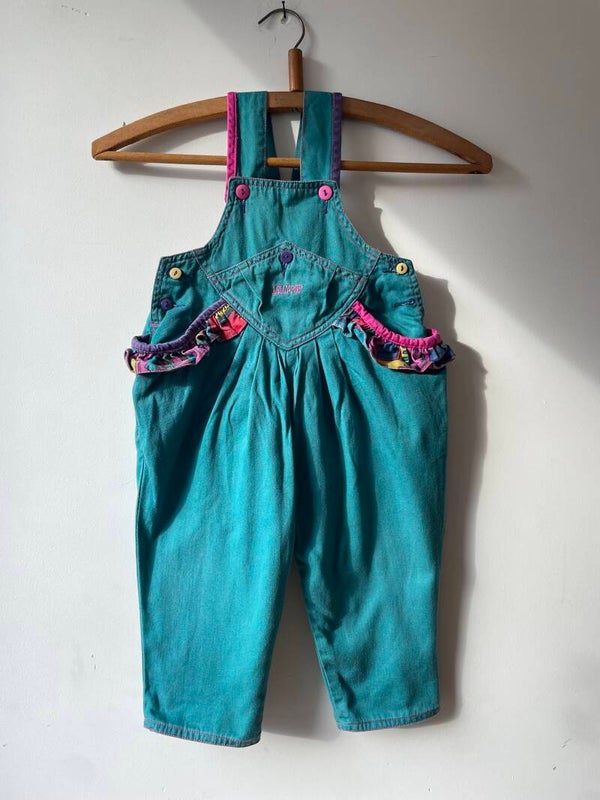 Vintage tuinbroek petrol 1y