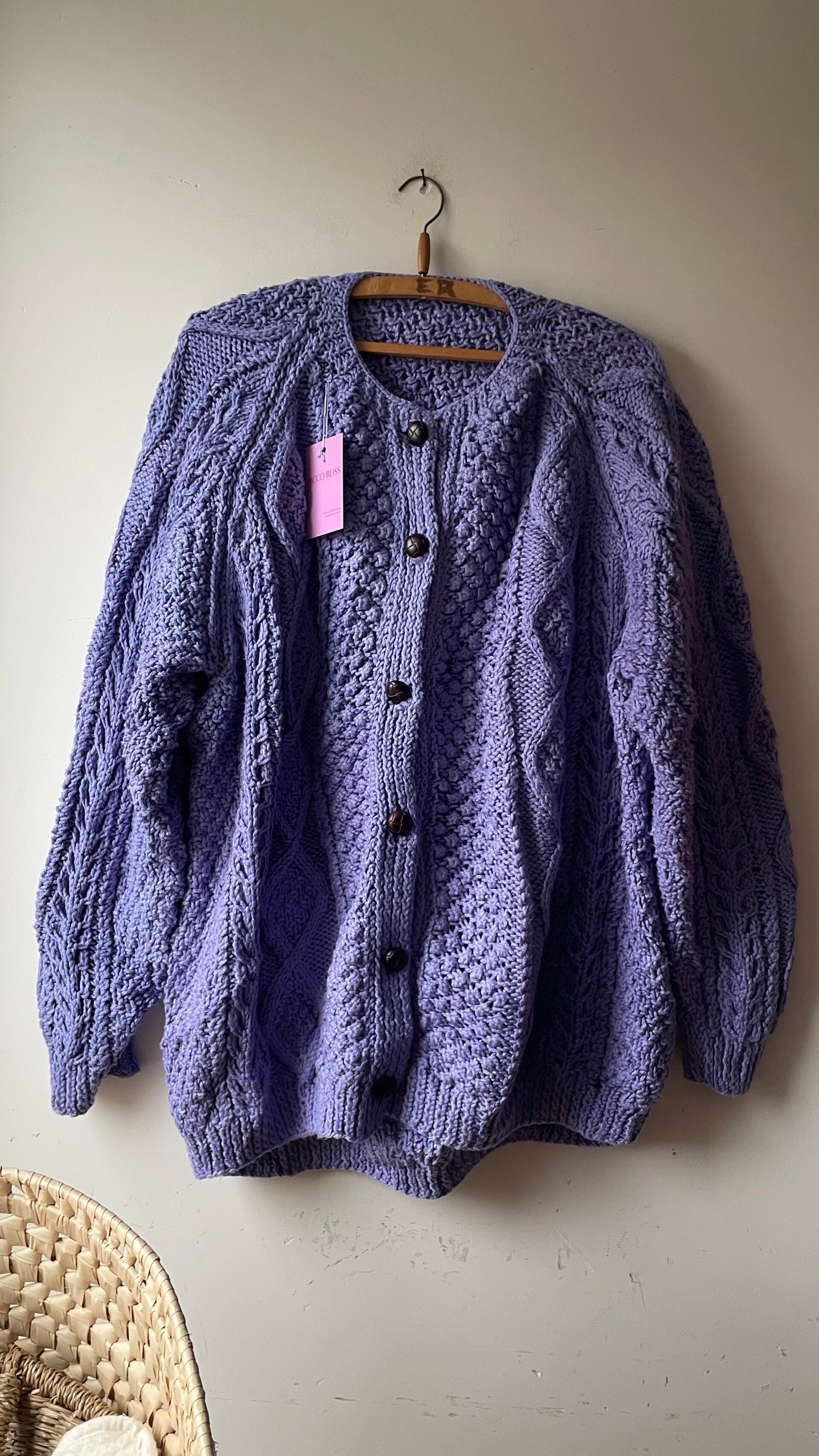 Warm oversized lila vest