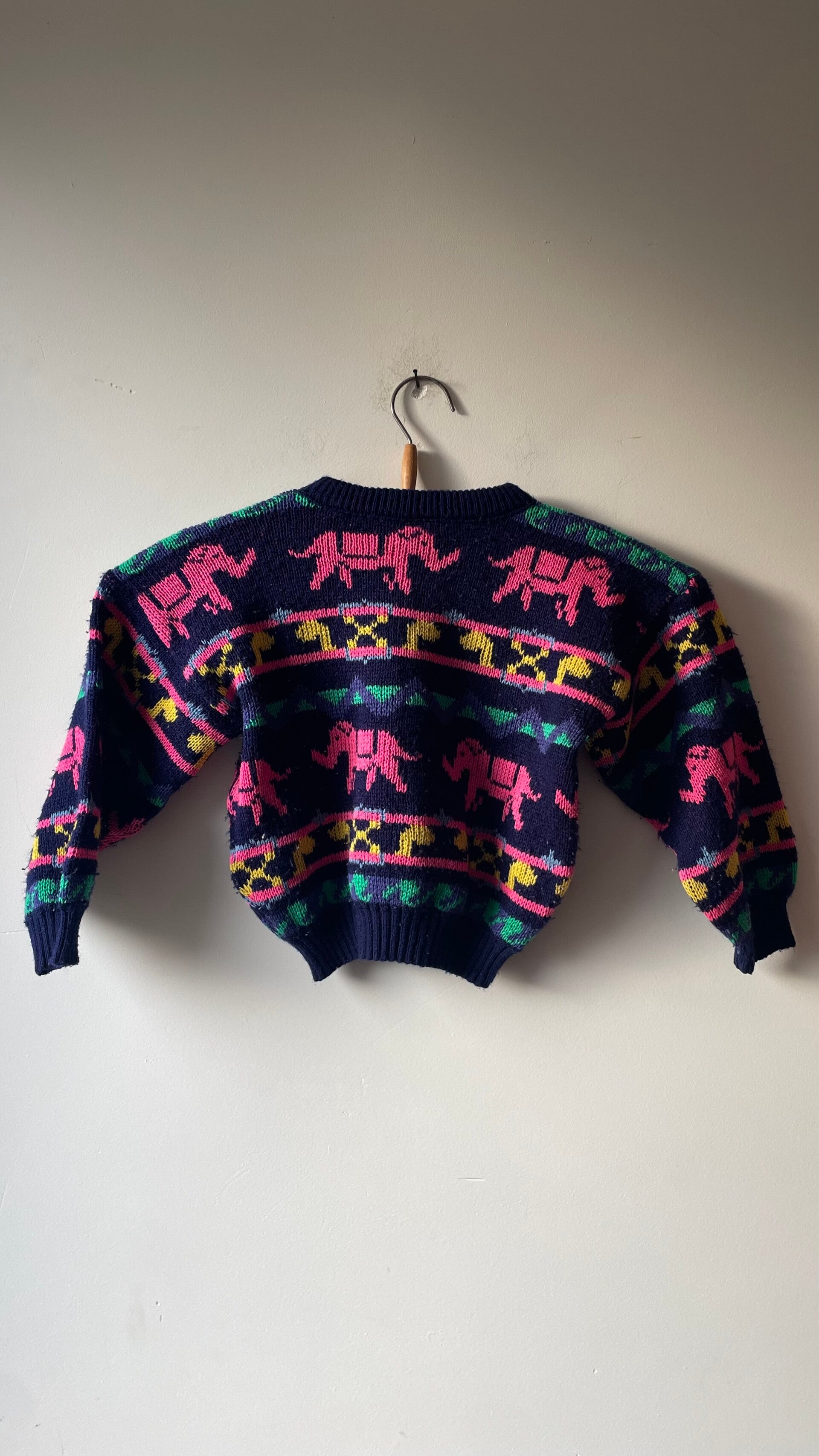 Vintage truitje met olifantjes 2-3y
