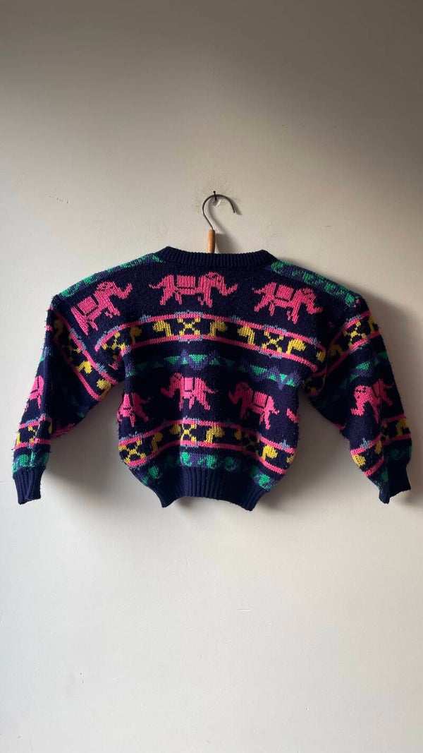 Vintage truitje met olifantjes 2-3y