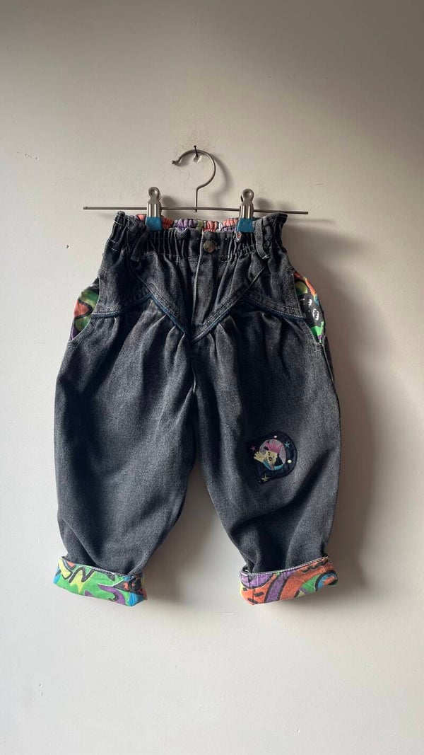 Multi block harem denim 2-3y