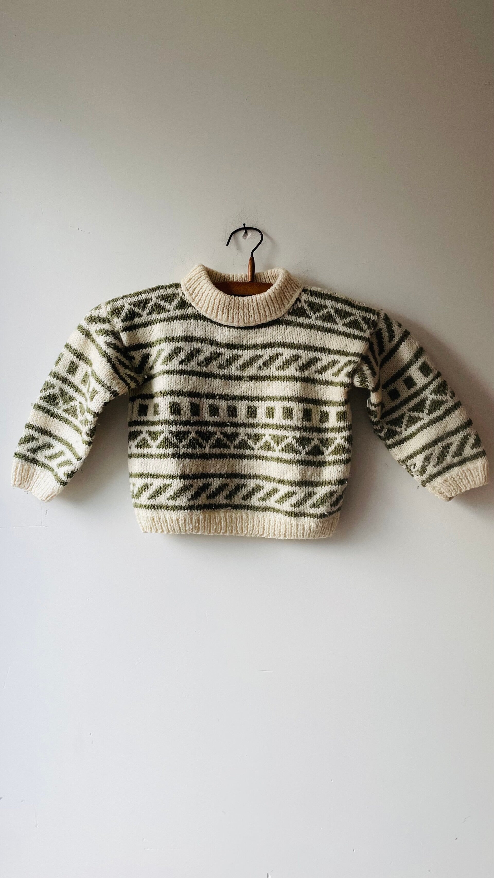 Wollen handmade truitje 2-3y