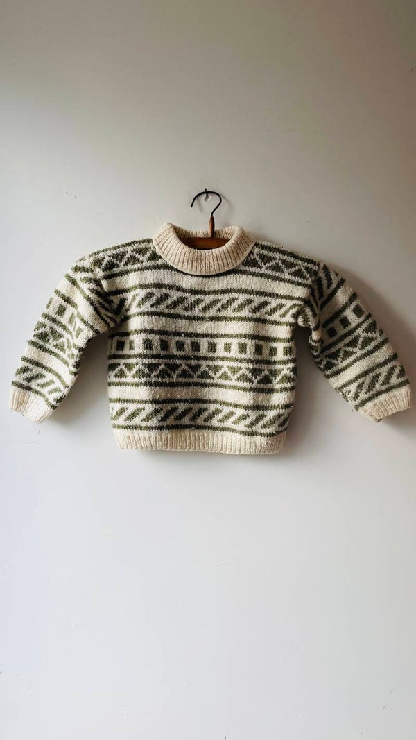 Wollen handmade truitje 2-3y
