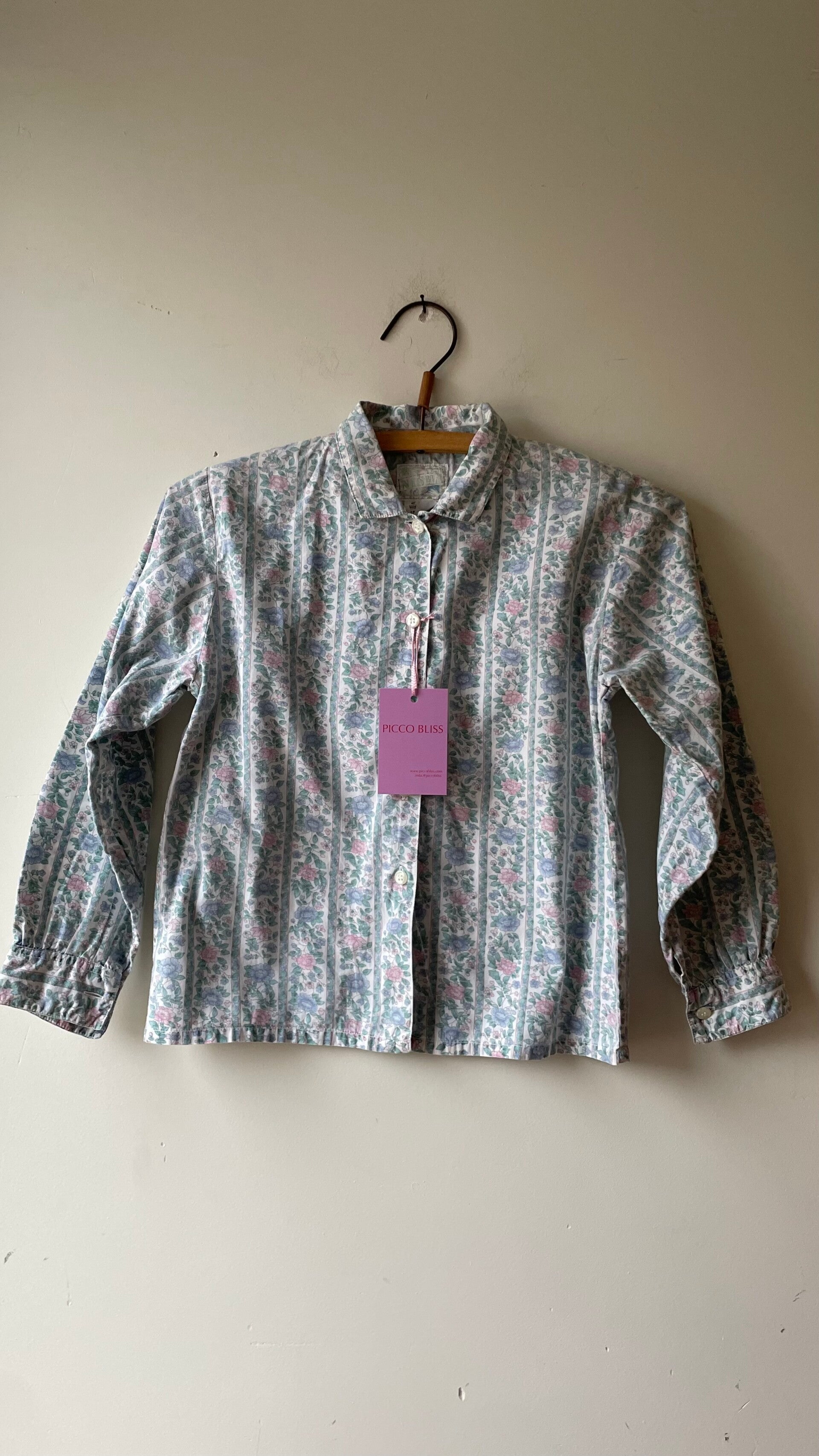 Vintage blouse bloem 8y