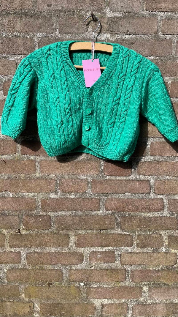 Kavel vestje handmade groen 2-3y