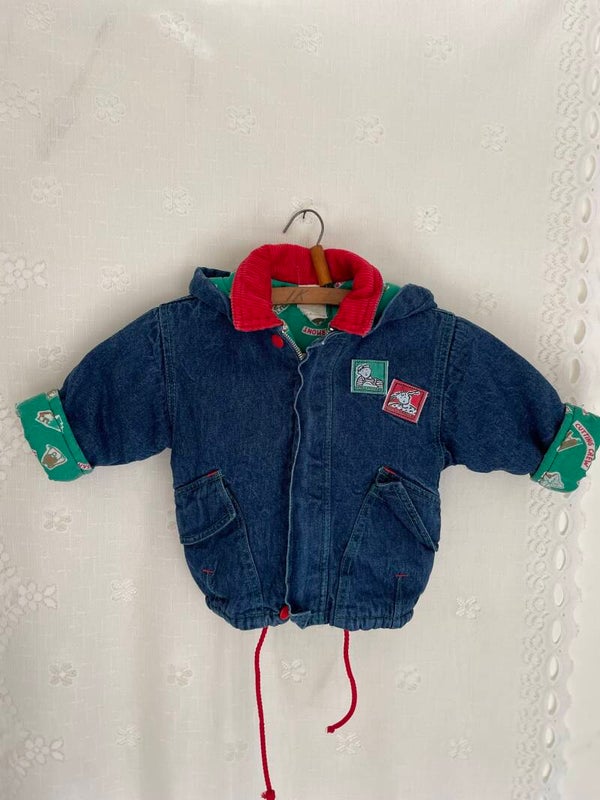 Vintage gevoerde spijkerjack 6-12m