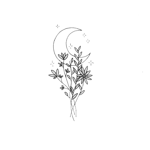 flower with moon